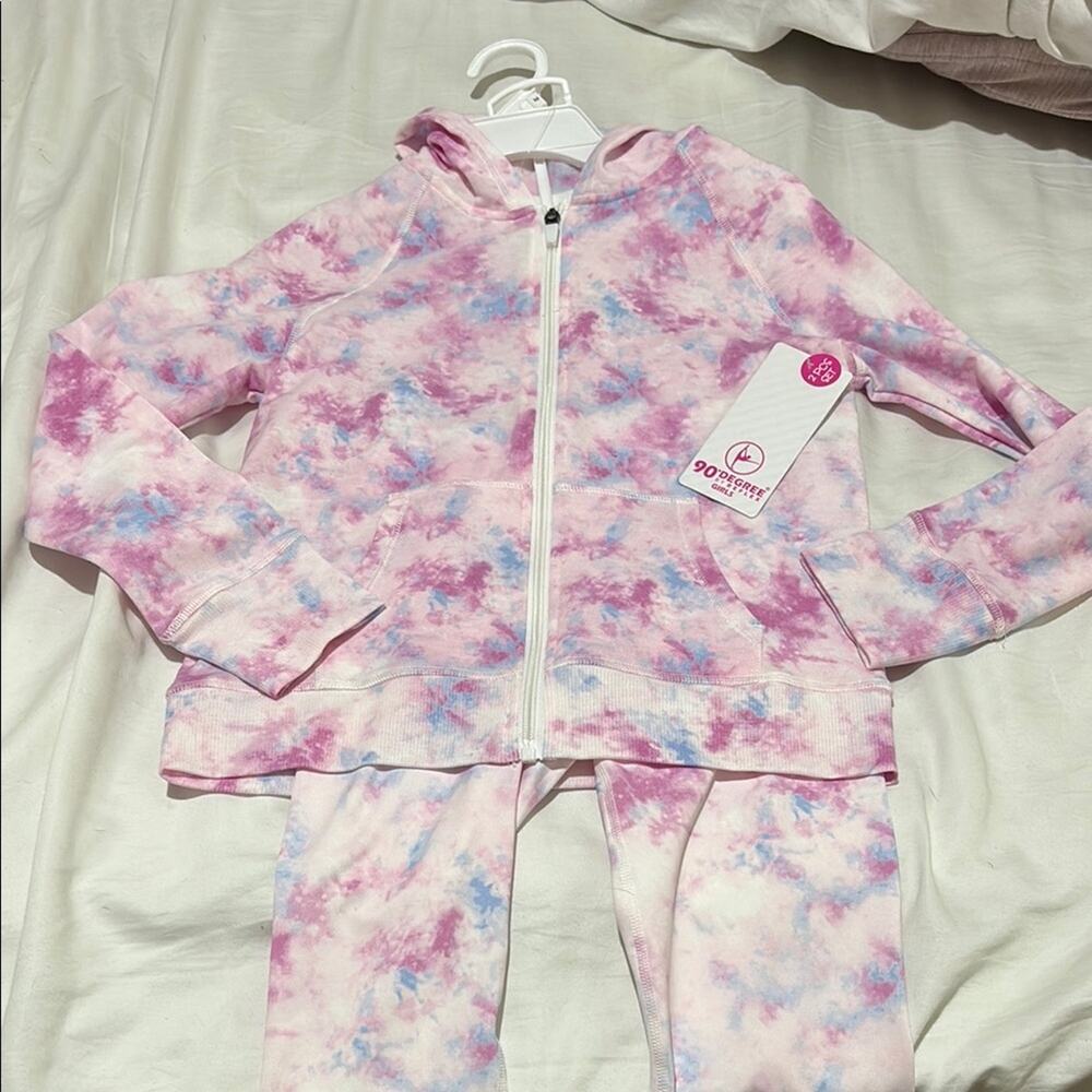 90 degree 10 orchid and Blue Tie-Dye Hoodie and Pants Set nwt perfect unworn